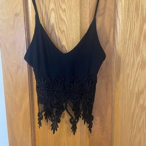 Stone Cold Fox black lace detailed tank rare size 1